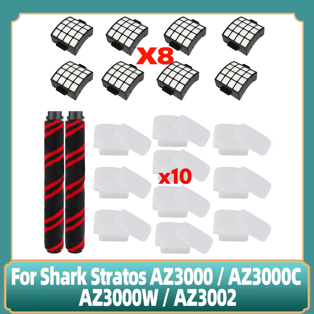 Compatible For Shark Stratos AZ3000 / AZ3000C / AZ3000W / AZ3002 Vacuum Cleaner Soft Brush Roller Foam Felt Filter Spare Parts