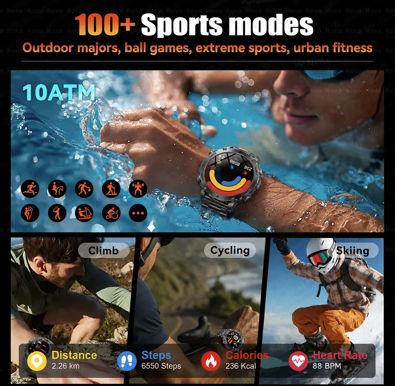 สมาร์ทวอทช์สำหรับผู้ชาย ทนทานร - Gmt Dual Timezone Watch บทวิจารณ์และราคา