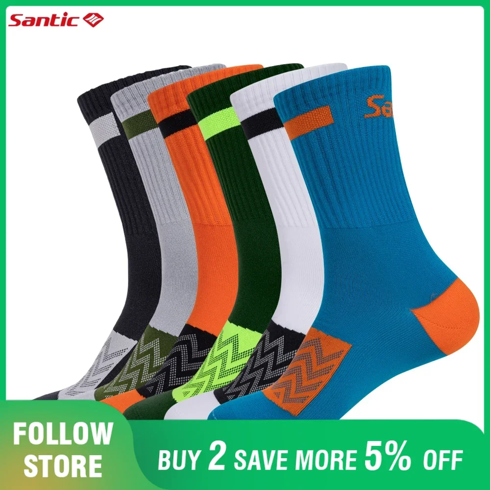 

Santic Cycling Socks Unisex Men Women Outdoor MTB Bike Road Riding Socks Breathable Comfortable Sweat Absorbent Sports Socks