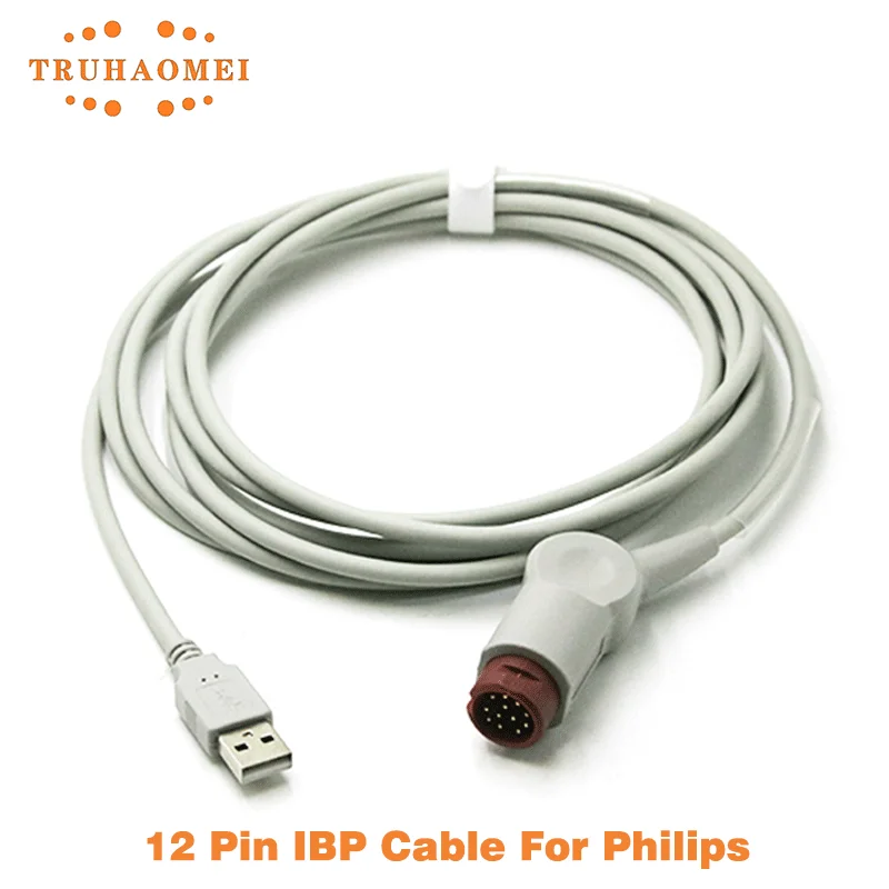 

IBP Cable 12 Pin for Philips Patient Monitor M1567A M1568A Series Invasive Blood Pressure Cable Multi IBP Transducer Adapters