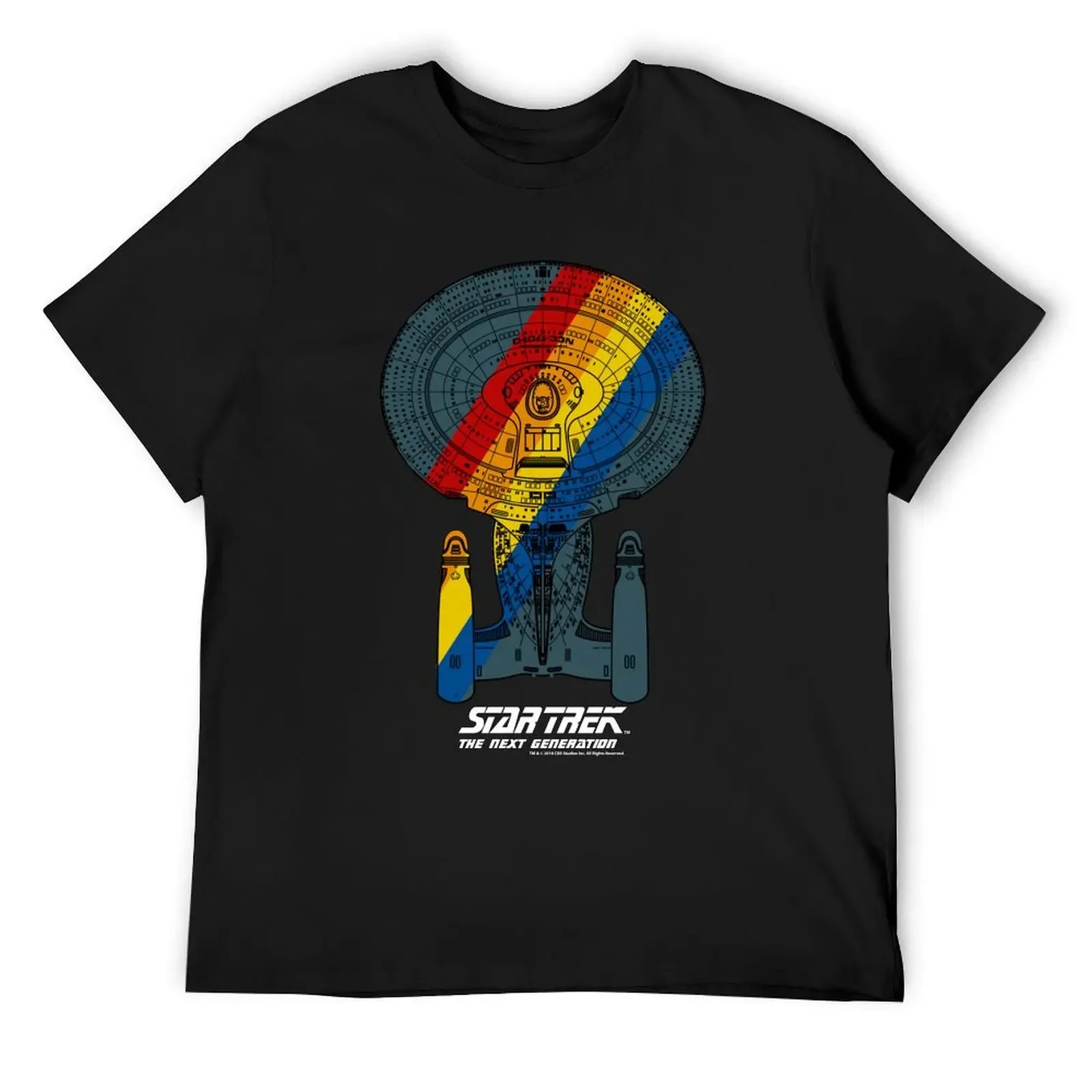 

Star Trek Next Generation Ship Portrait Rainbow Fill T-Shirt Clothing rapper graphic tees Blouse men t shirt
