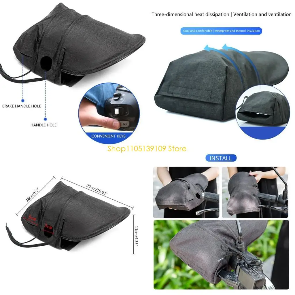 

P5ED Motorcycle Handlebar Gloves Muff for Summer Waterproof Riding Mittens Suncreen Anti-UV Gloves
