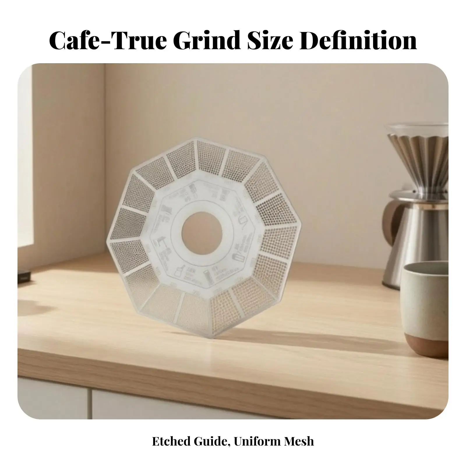 Portable Coffee Grind Chart Card Lightweight Stainless Steel for Espresso Drip Coffee