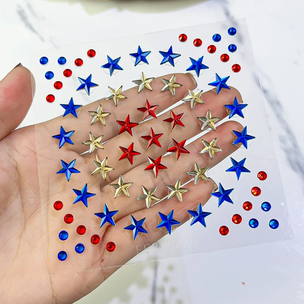 1 Blatt 3D verträumte Muschelperlen Edelsteine Gesichtsaufkleber funkelnde Meerjungfrau Diamant temporäre Tattoos DIY Körperkunst Bühnen-Make-up Strass – Detail 8