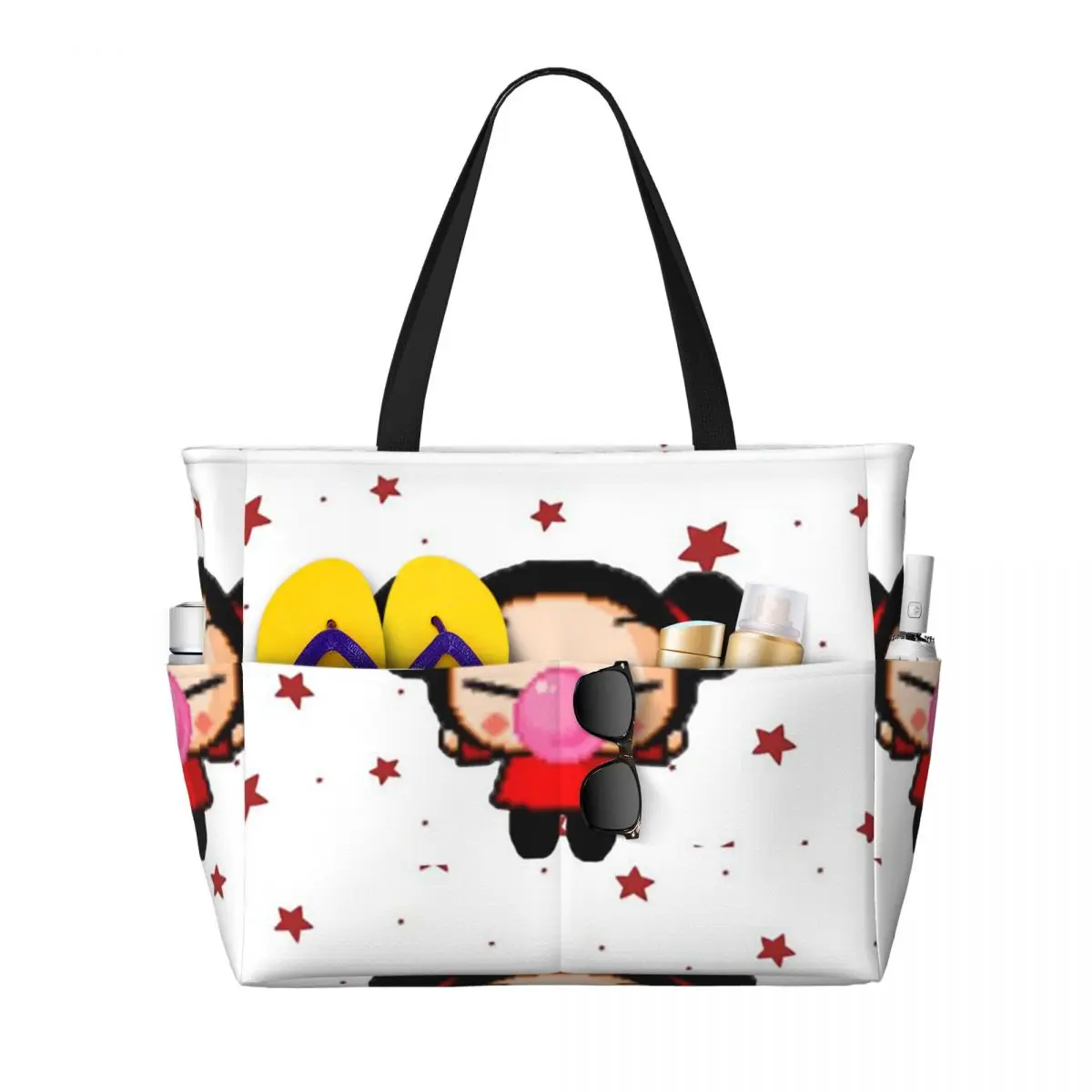 

Pucca Beach Tote Bag Sport Gym Yoga Duffle Large Tote Bag Women Travel Bag Fitness bag