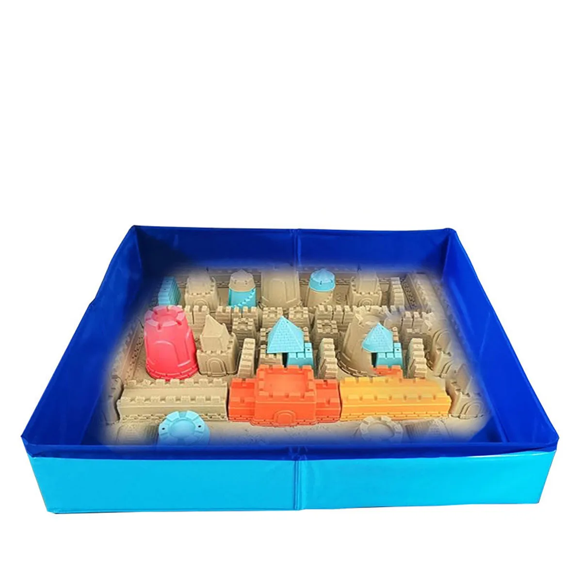

Beach Sand Activity Sandbox Sensory Toy for Kids, Summer Outdoor Play Sand Water Table Sand Castle Building Sand Toys Sand Molds