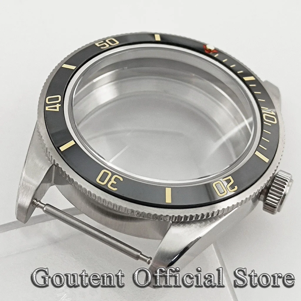 Goutent 39mm Watch Case Dome Sapphire Glass Fit NH34 NH35 NH36 ETA 2824 PT5000 Movement Transparent Glass Bottom Covert