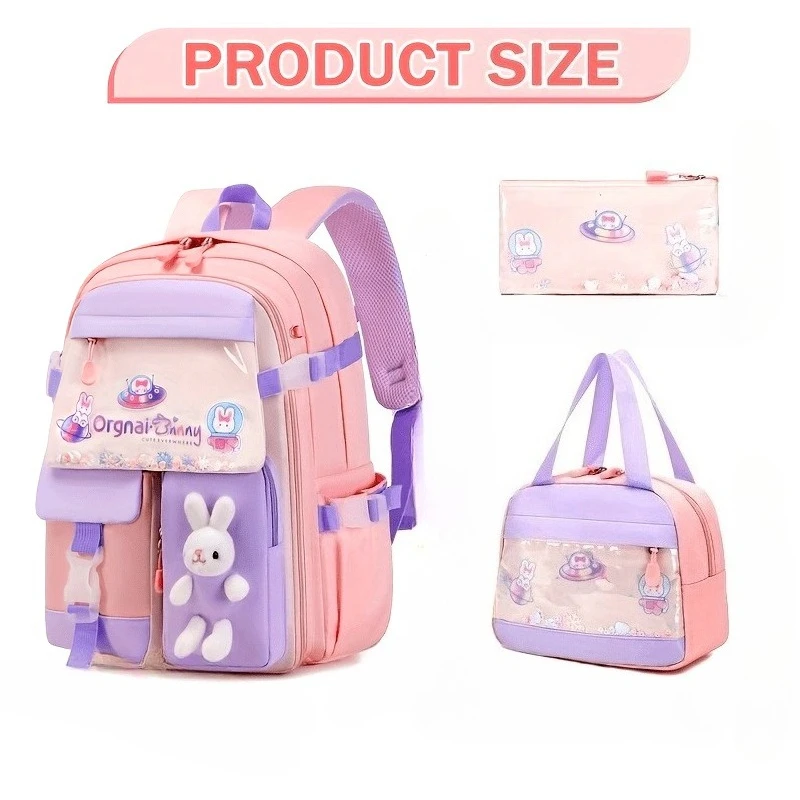 

Cute Girls Primary Student Backpack Spine-Protective Lightweight Load-Reducing School Bag Breathable Waterproof Backpack