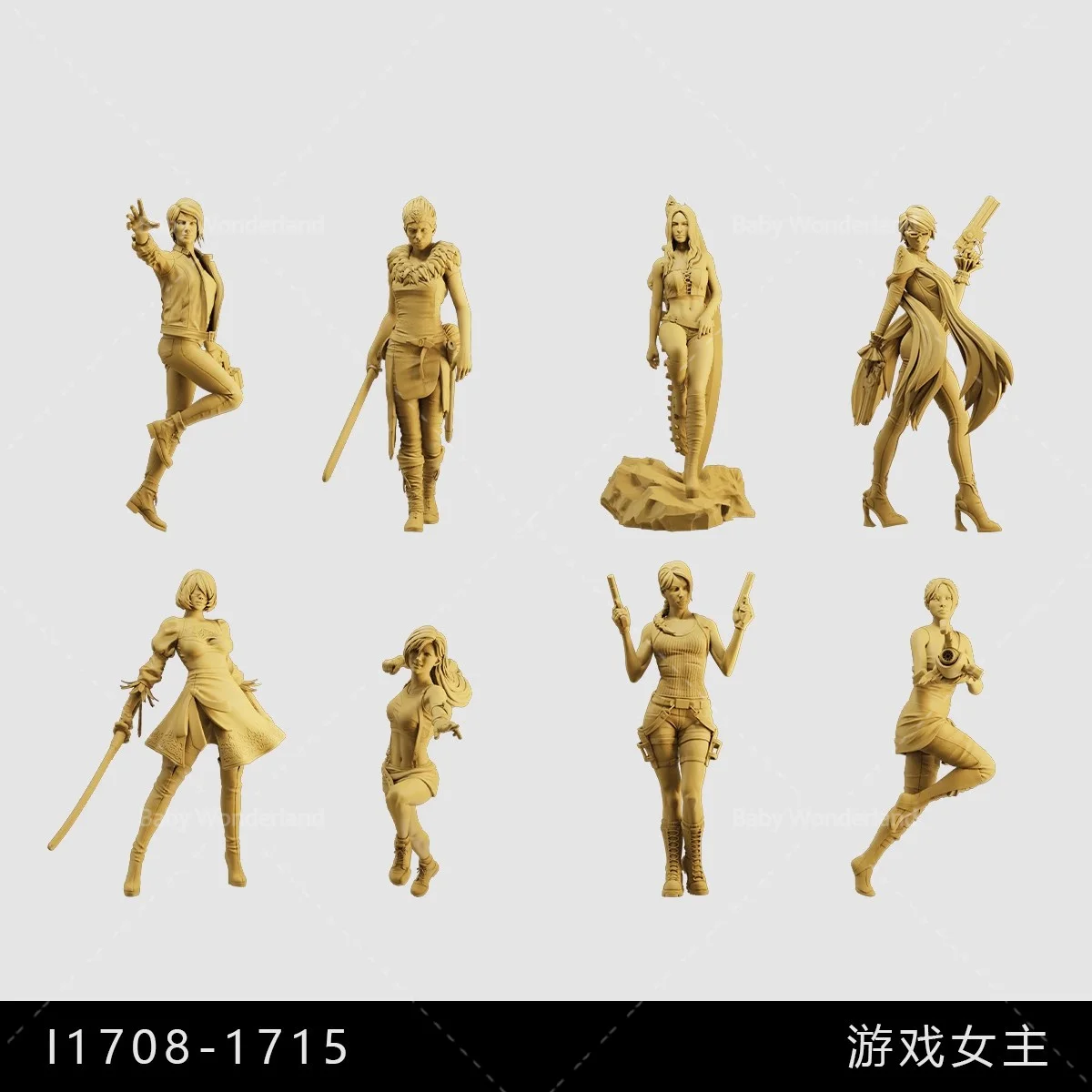 

In Stock 1/64 1/43 1/35 Game Female Lead Sexy Beauty Unpainted Model Creative Photography Scene Dolls Toys