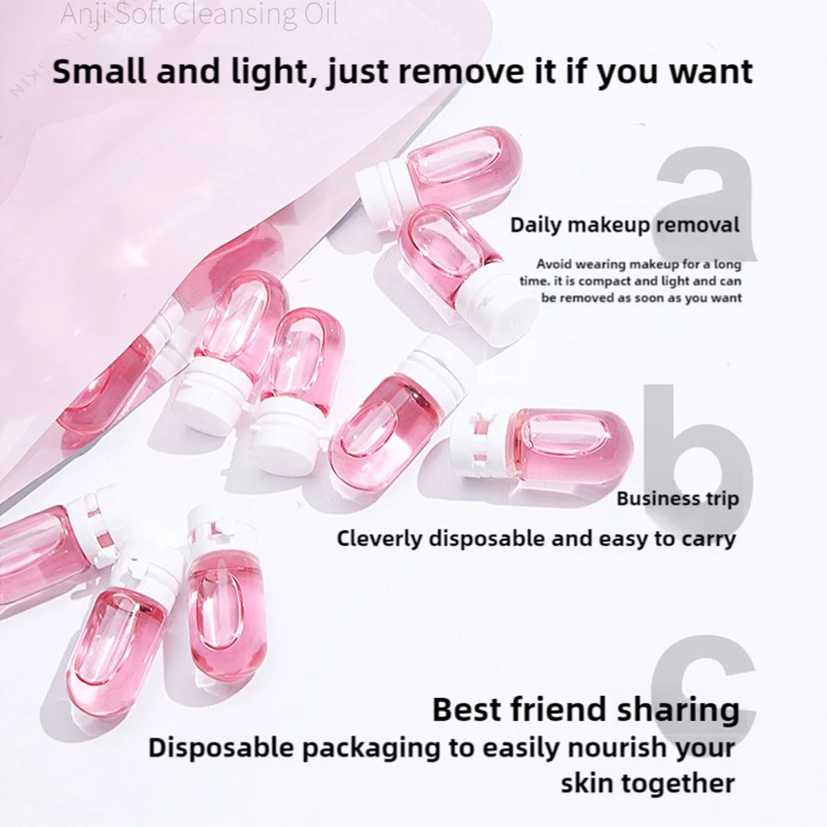 MAFFICK 40 pz Olio Detergente Rosa Camelia Delicato Non irritante Nutriente Idratante Pulizia Profonda Olio Struccante