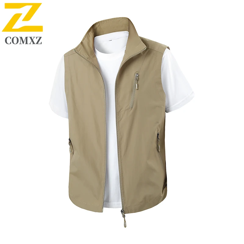 

2025 Durable Men Vest Outdoor Photography Multi Pocket Work Waistcoat Jacket For Hiking Travel Hunting Casual Fashion Wear Coat
