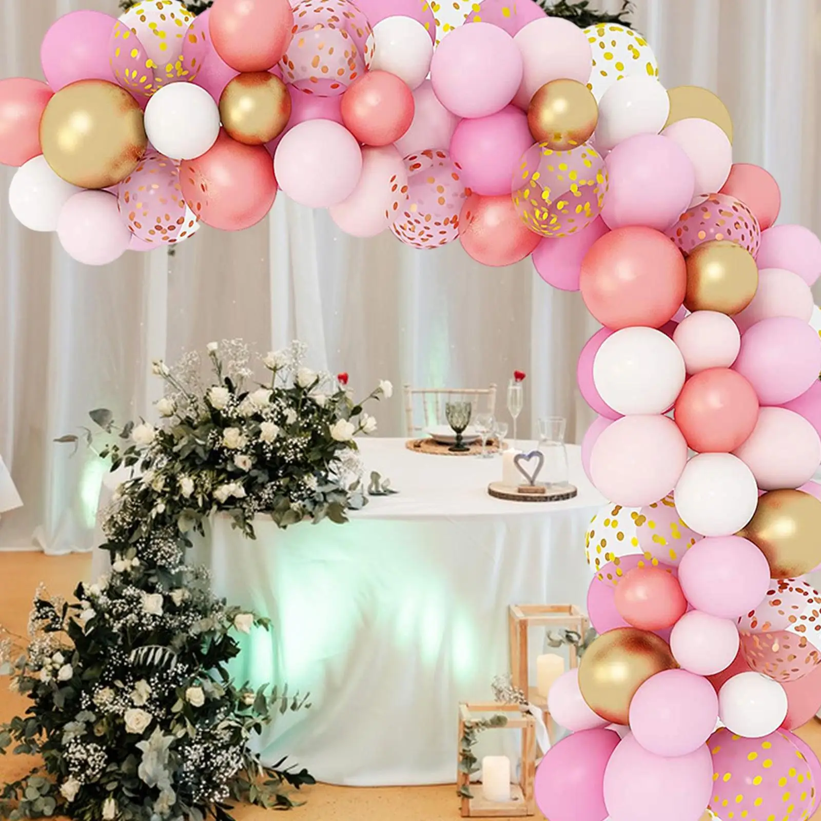 140Pcs Balloons Kit Latex Balloons Photo Props Party Decorations for Balloon Arch for Garden Valentine's Day Anniversary Home