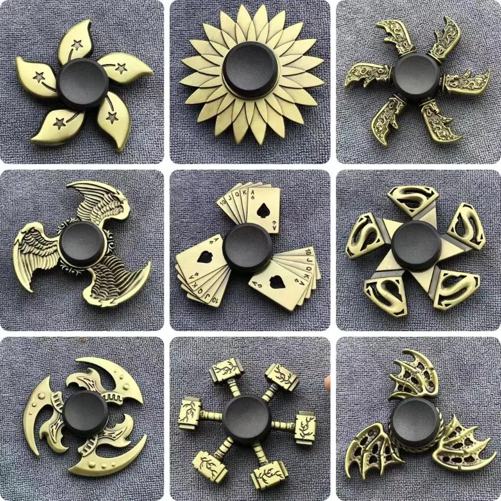 Brinquedo giroscópio cor de bronze dedo girador metal liga zinco fidget spinner tdah ansiedade engraçado mão girando crianças brinquedos