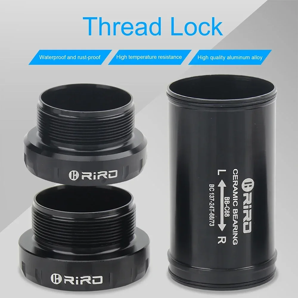 RIRO BB68 Bicycle Bottom Bracket Ceramic Bearing 68-73mm Bike Bottom Bracket 24mm Road Mountain Bike Crank Axle for SHIMANO