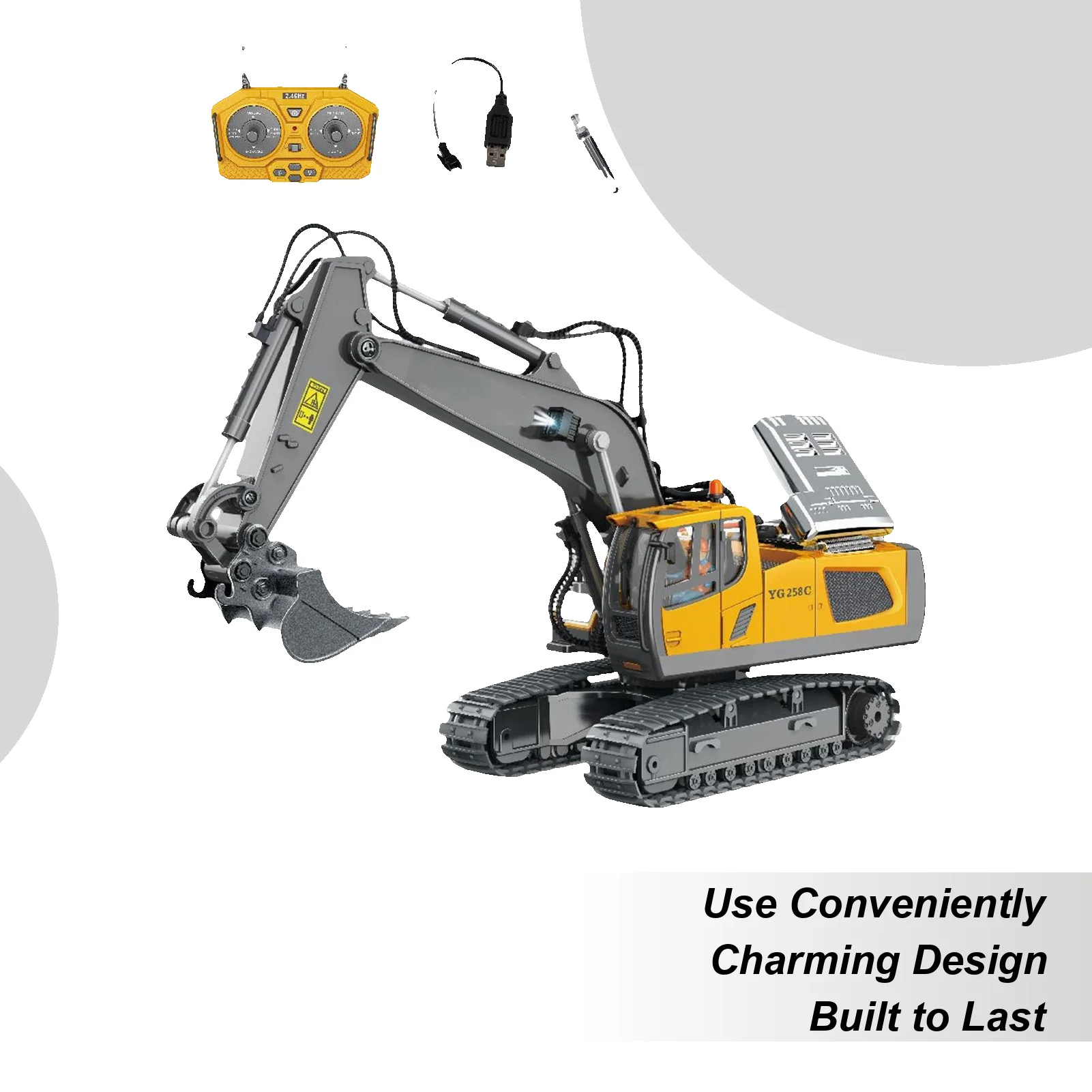 

Rc Excavator For Kids Construction Truck Rc Construction With Lights And Sounds For Boys Ages 3-8 Indoor Outdoor Backyard