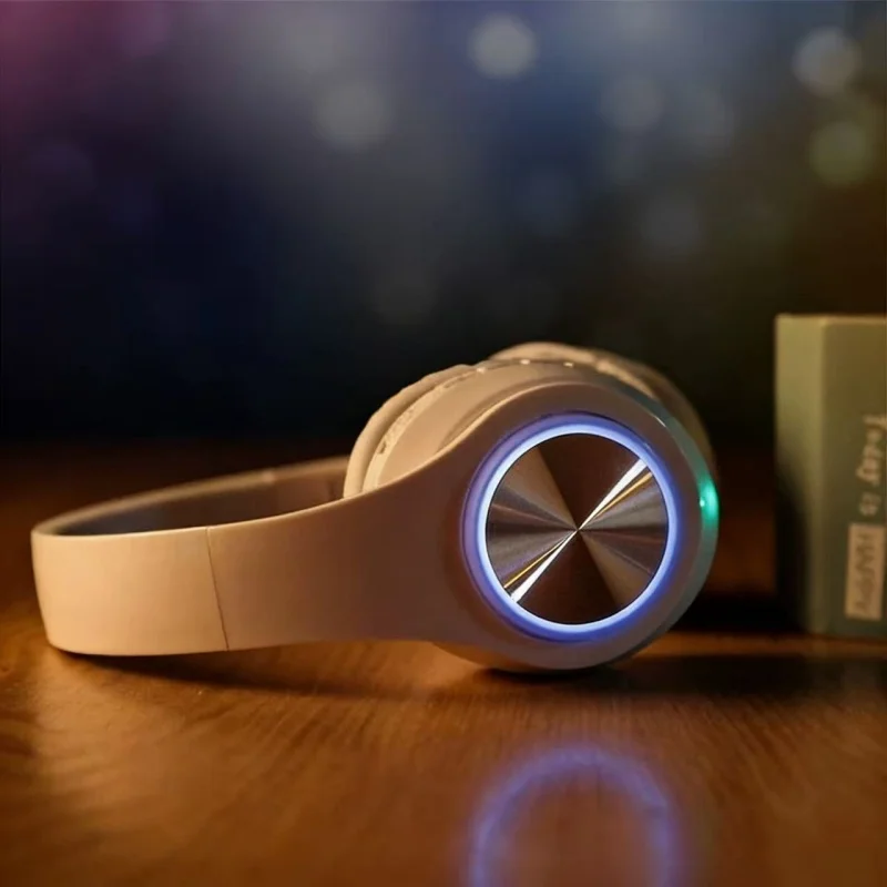Bluetooth Headphones RGB Lighting Noise Cancellation Foldabl