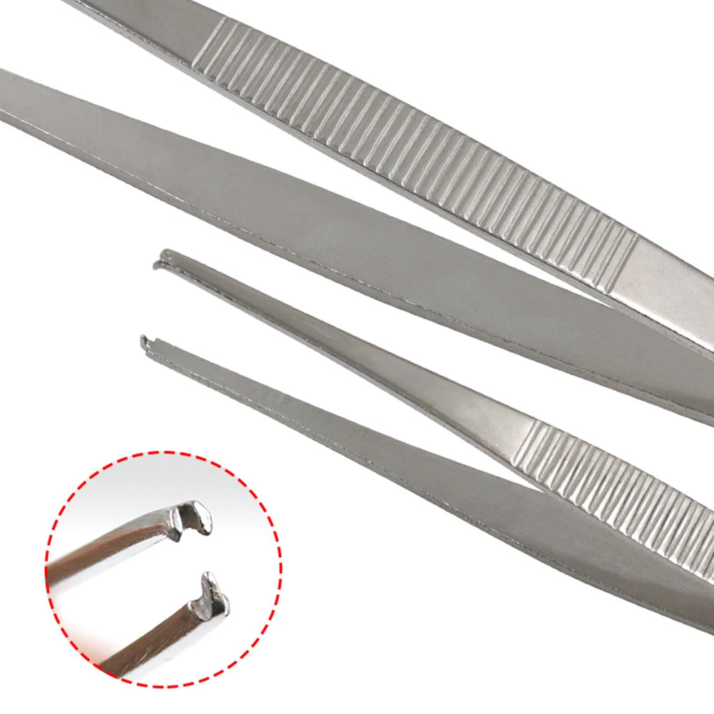 

Tool Toothed Tweezers 18/20/25cm 1Pcs Accessories For Suture Needles Hold Silver Stainless Steel Toothed Tweezers