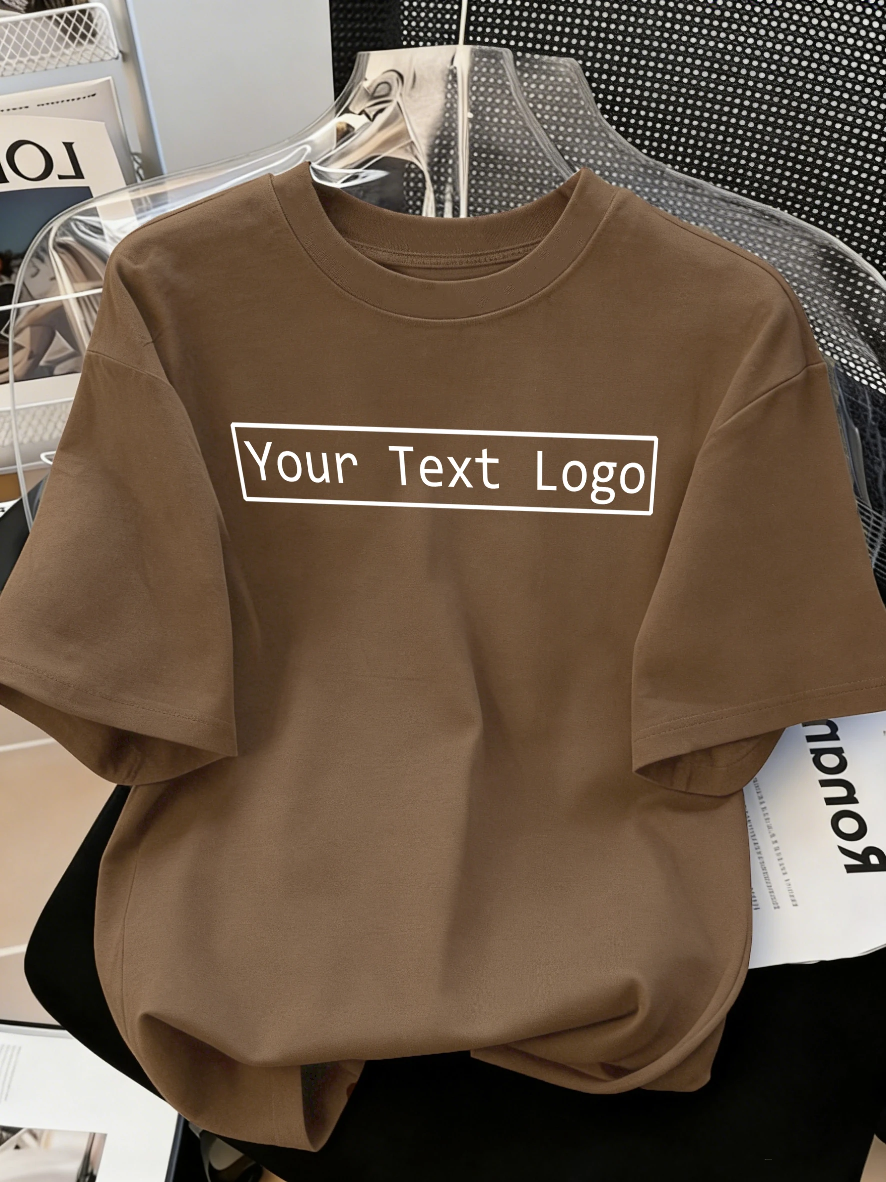 Customized Personalized Your Text Logo Female T Shirts Cotton Breathable Soft Workwear Casual Loose Home Clothes Trendy Y2K Tee