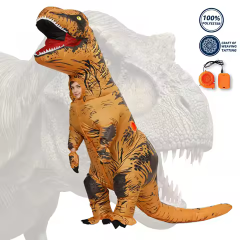 Kids Inflatable T-Rex Dinosaur Costume Funny Blow Up Suit Unisex for Christmas Thanksgiving Carnival Cosplay
