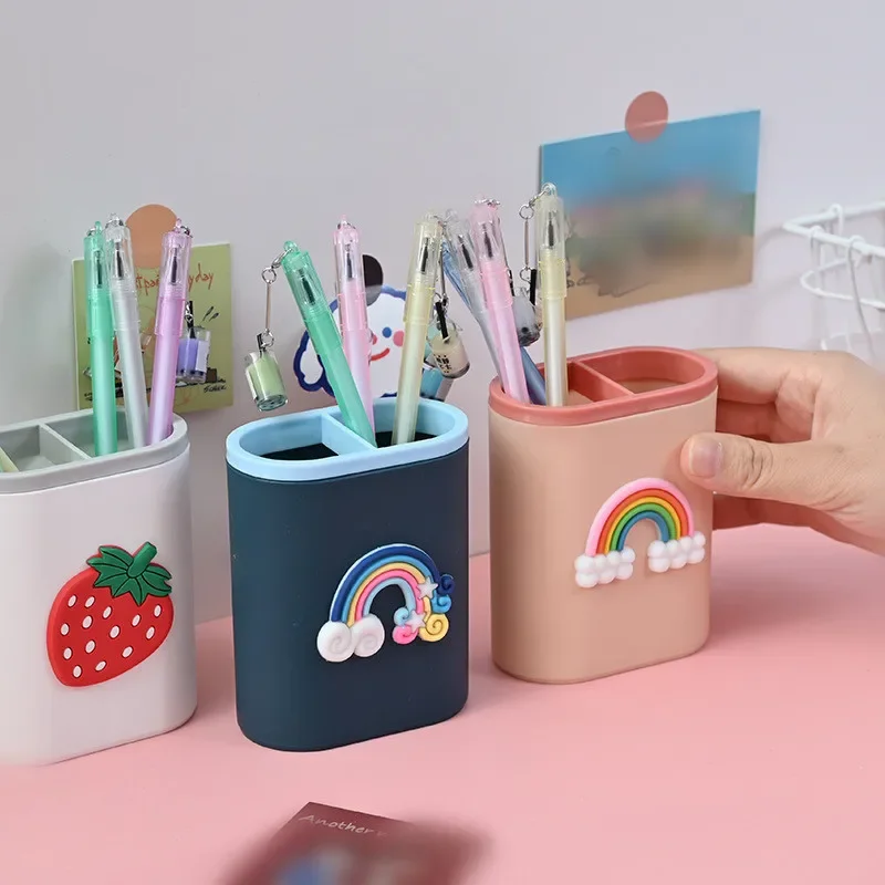 Mini Pen Holder Korean Creative Cute Cartoon Pencil Organizer Lovely Stationery Storage Box Student/office Desktop Organizer