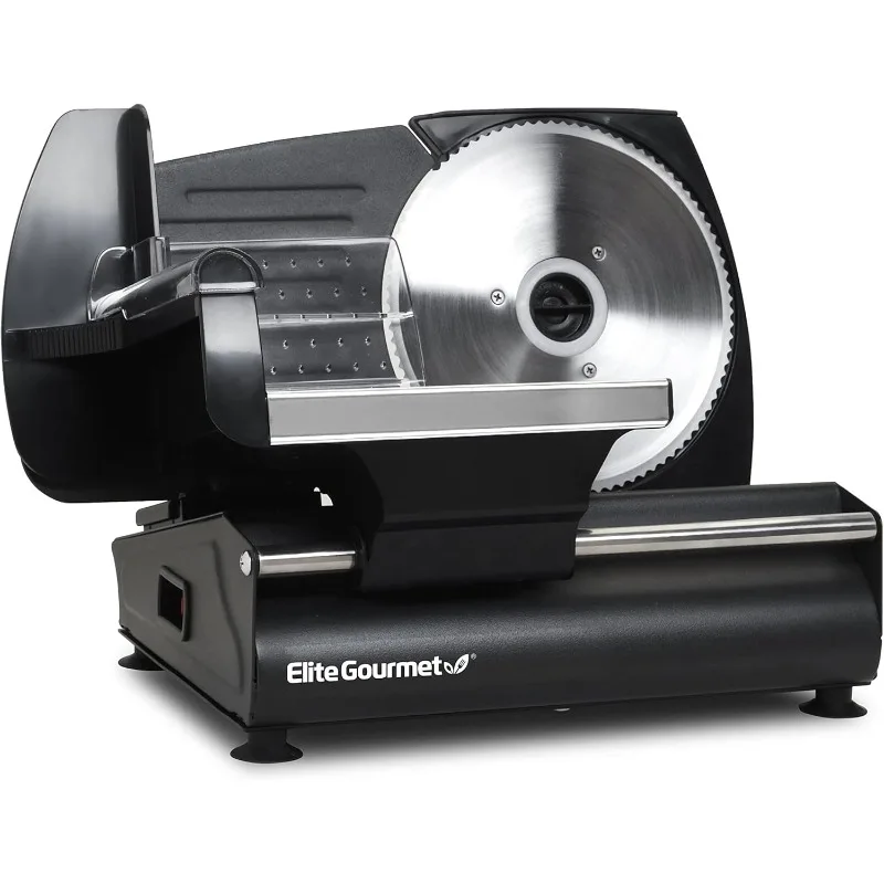 Elite Gourmet EMT-625B Ultimate Precision Electric Deli Food Meat Slicer Removable Stainless Steel Blade, Adjustable Thickness