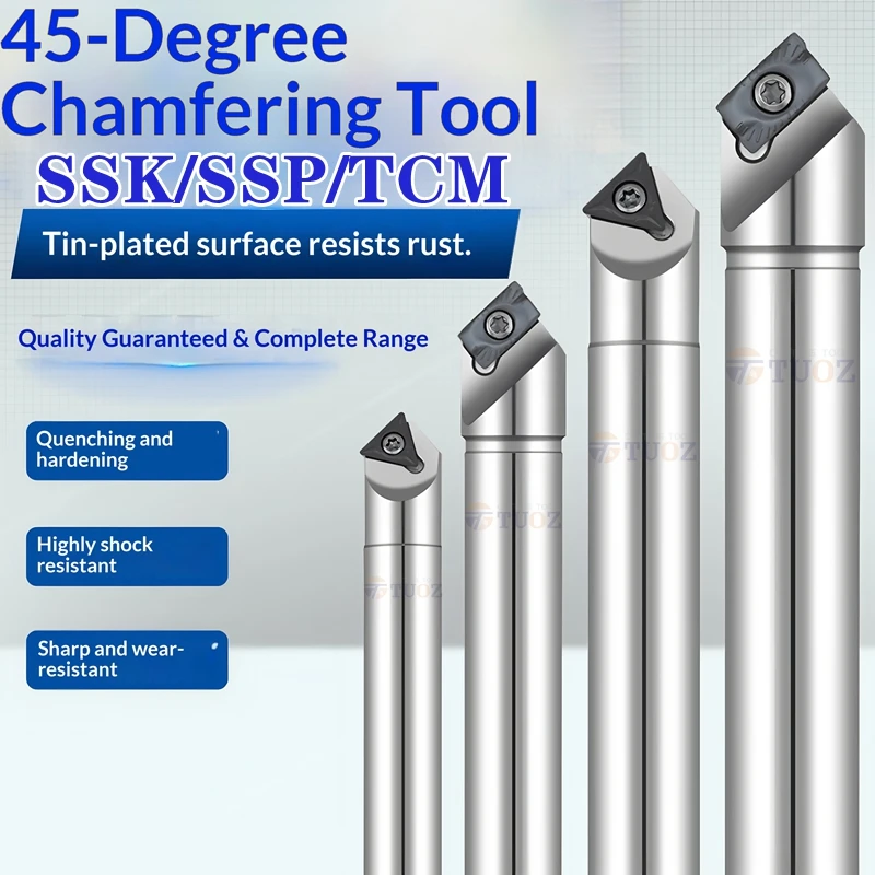   Indexable de Alta Precisión 45 ° Portaherramientas de Chaflán SSK C16-16-160 Diseño de un Solo Lado Compatible con las Series SSK/SSP/TCM Mecanizado CNC Especial