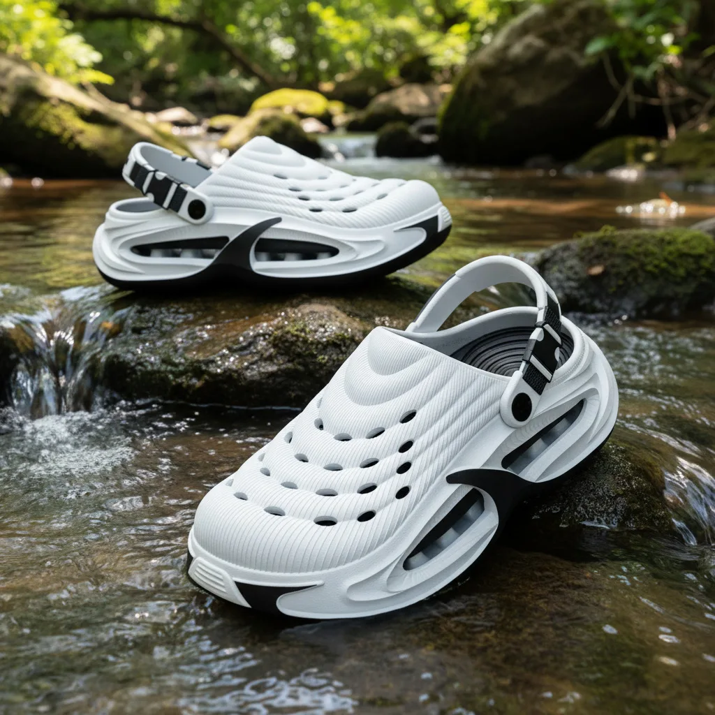 Neue Lochschuhe für Herren im Sommer, dicksohlig, rutschfest, atmungsaktive Fahrersandalen, langlebige und modische Strandschuhe. – Detail 2