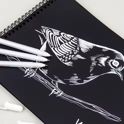 Sakura Gelly Roll Gel Pen White Color 0.5mm 0.8mm 1.0mm High Light Marke Pen Black Cardboard Art Painting Pen White Line Pens - Image 2