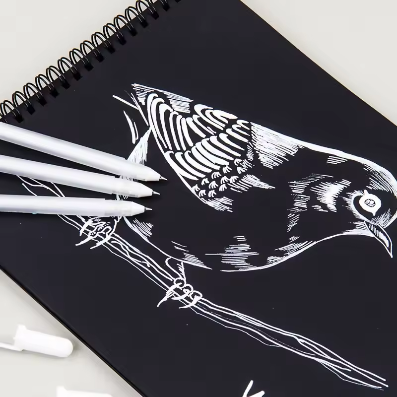 Sakura Gelly Roll Gel Pen White Color 0.5mm 0.8mm 1.0mm High Light Marke Pen Black Cardboard Art Painting Pen White Line Pens - Image 2