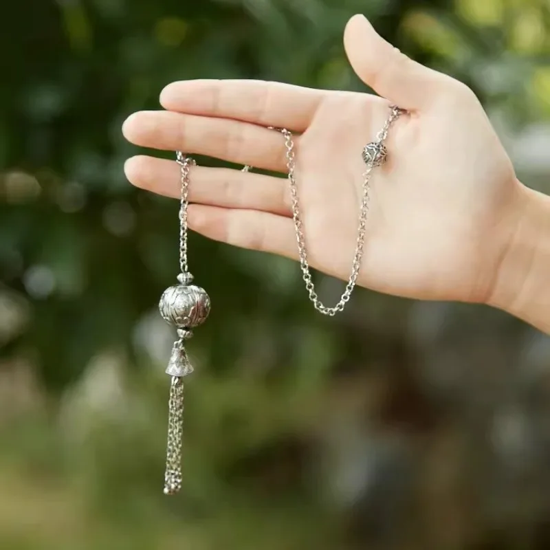 Retro Chinese style cheongsam tassel accessories long brooches for women 925 silver Ruyi broche charms banquet jewelry