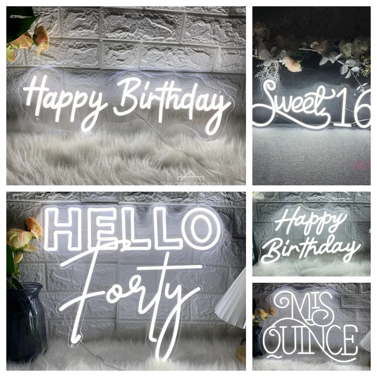 

Happy Birthdays Neon Led Sign Sweet 16 Number Birthdays Neon Lights USB Home Room Party Decoration Mis Quince Neon Lights Signs