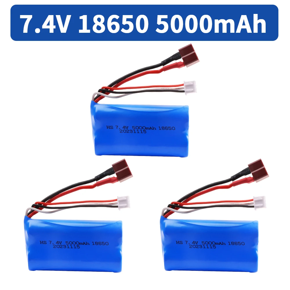 7.4V 18650 5000mAh 30C akumulator Lipo do Wltoys 10428/12428/12423 części do zdalnie sterowanego samochodu akumulator 7.4v do Wltoys 144001 A959-B