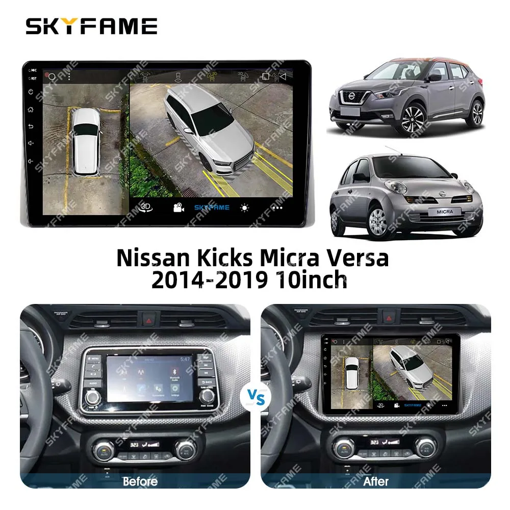 SKYFAME إطار السيارة فآسيا محول Canbus صندوق فك أندرويد راديو داش تركيب لوحة عدة لنيسان ركلات ميكرا فيرسا ألميرا