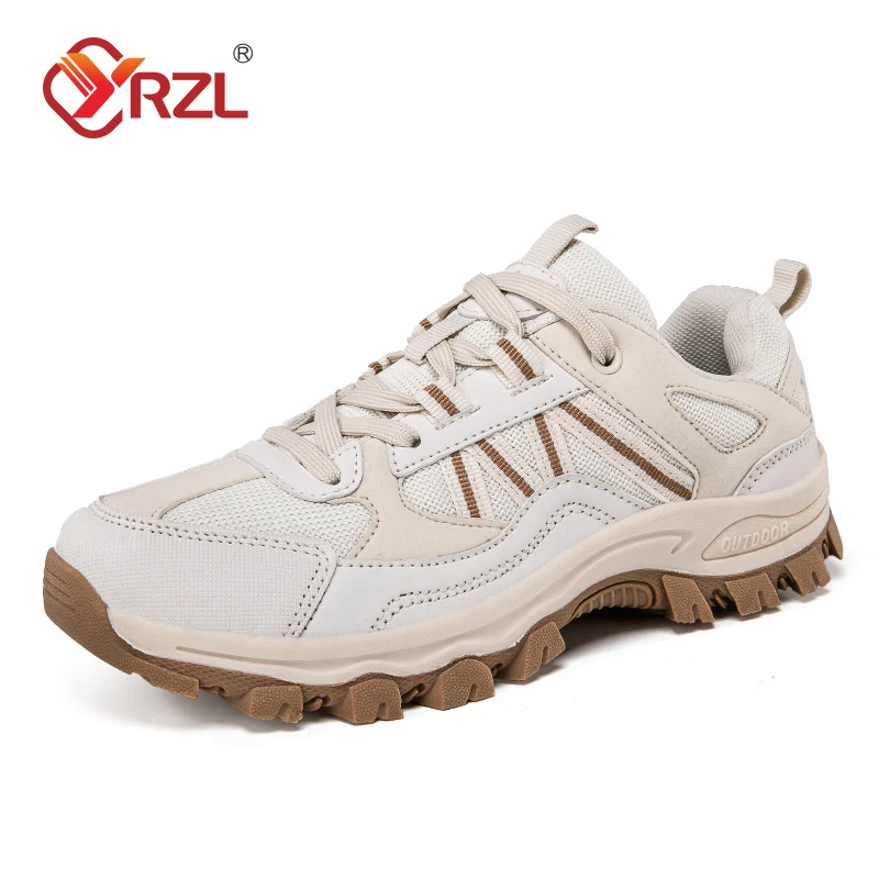 YRZL Men Trail Running Shoes Outdoor Hiking Shoes Anti Slip Comfortable Walking Shoes Lightweight Trekking Boots for Men Travel