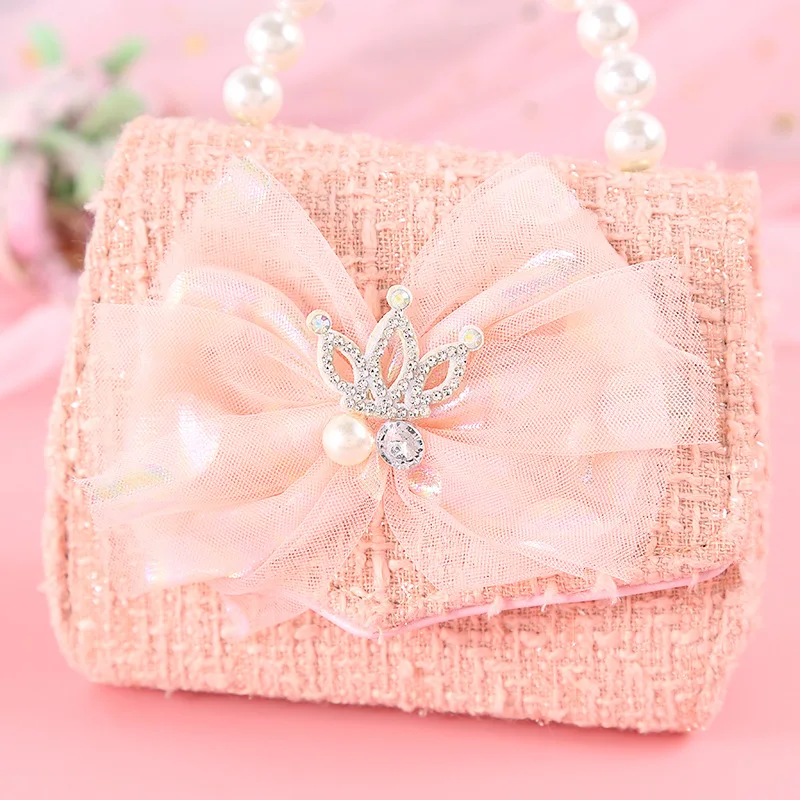 Children Messenger Bag Colorful Bow Fashion Trend Portable Pearl Diagonal Mochila Niño Kids Bag for Girl Mochila Infantil Menina