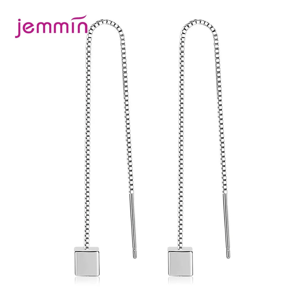 925 Sterling Silver Simple Style Statement Dangle Earrings For Women Girls Wedding Engagement Fashion Jeweley