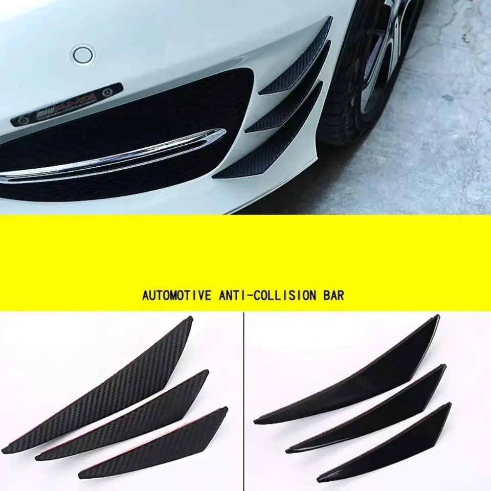 6pcs/set Universal Front Bumper Lip Decoration Diffuser Splitter Fins Body Spoiler Canards Chin Car Tuning Canard