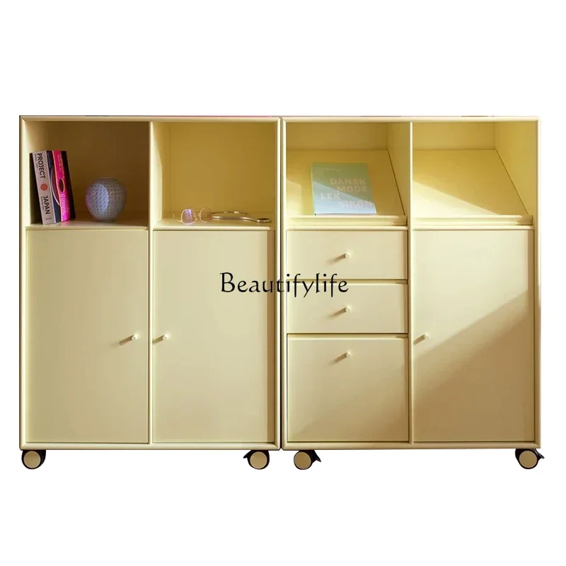 

ls 04Simple modern storage side cabinet dopamine paint cabinet cream style