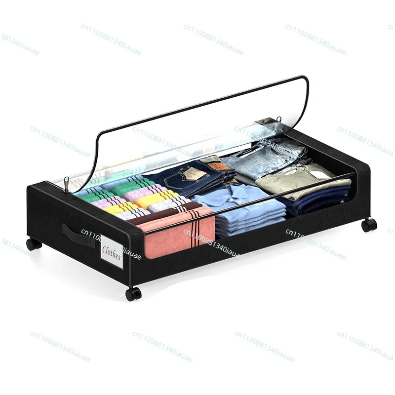 Under The Bed Rack Under The Bed Clothes, Shoes, Quilts, Books, Storage Box with Rollers