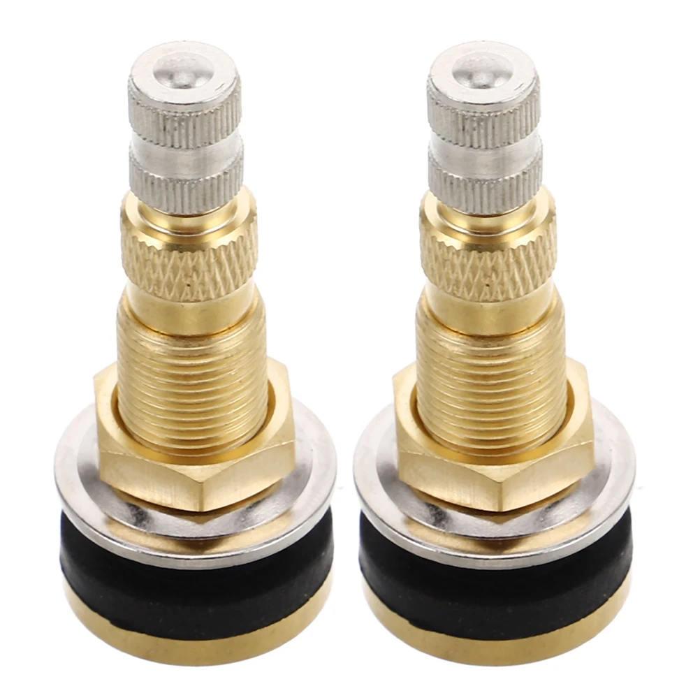 

2 pcs Tubeless Air Valve Stems All-Copper Agricultural Tire Valves Heavy Duty Replacement For Tractor Truck Loader Excavator