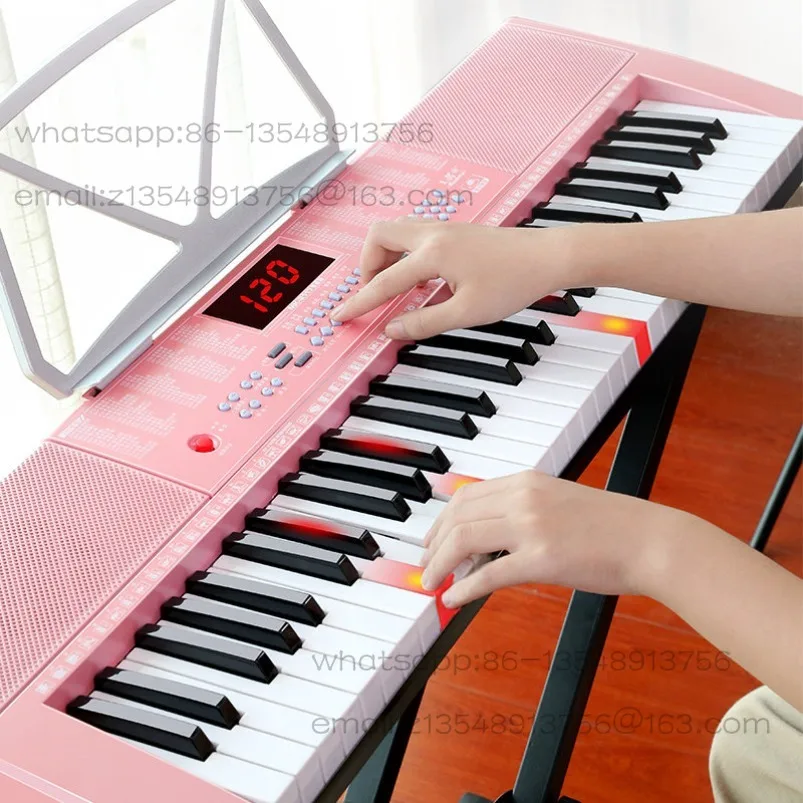 Pink electronic organ for adults and children beginners 61-key multi-function