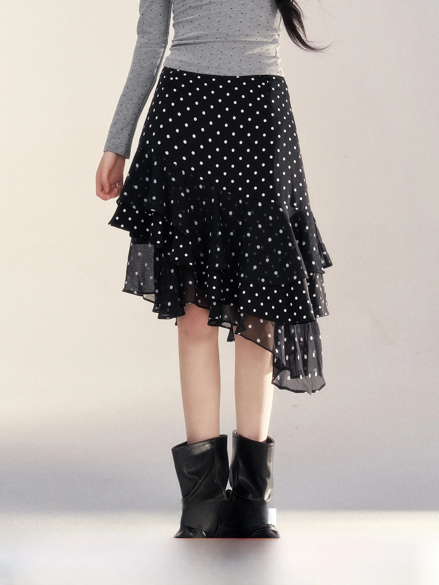 

Bla A-Line ter Ne Dr Women's Spring New Asymmetrical High Waist Commute Korean Sle Stand Fit Skirt