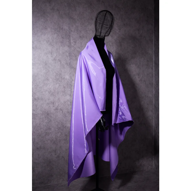 Violet Light Sensitive Satin Fabric Windbreaker Jacket Dress Clothing Fashion Designer for Diy Sewing Material Wholesale Cloth