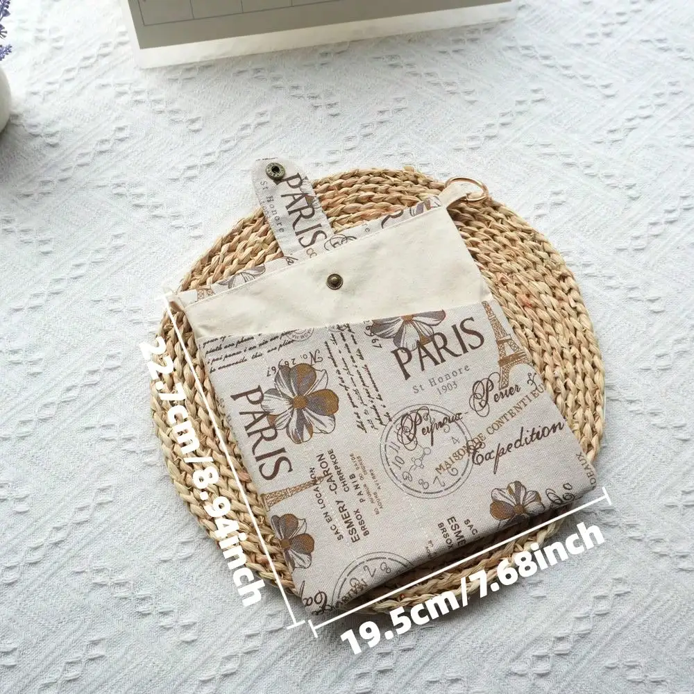 1PC Paris Eiffel Tower Book Bag A5 Size Durable Canvas Bag With Front Pocket For Tools Ideal Choice For Book Lovers