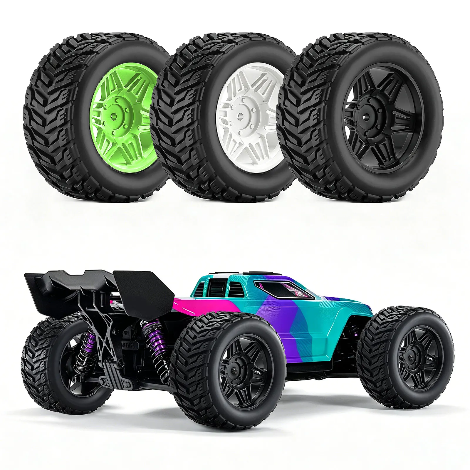

4pcs RC Wheels Tire Set 90*45mm with 12mm Hex for ARRMA 1/16 Mini Kraton 3S BLX RC Truck Upgrade Parts Accessories