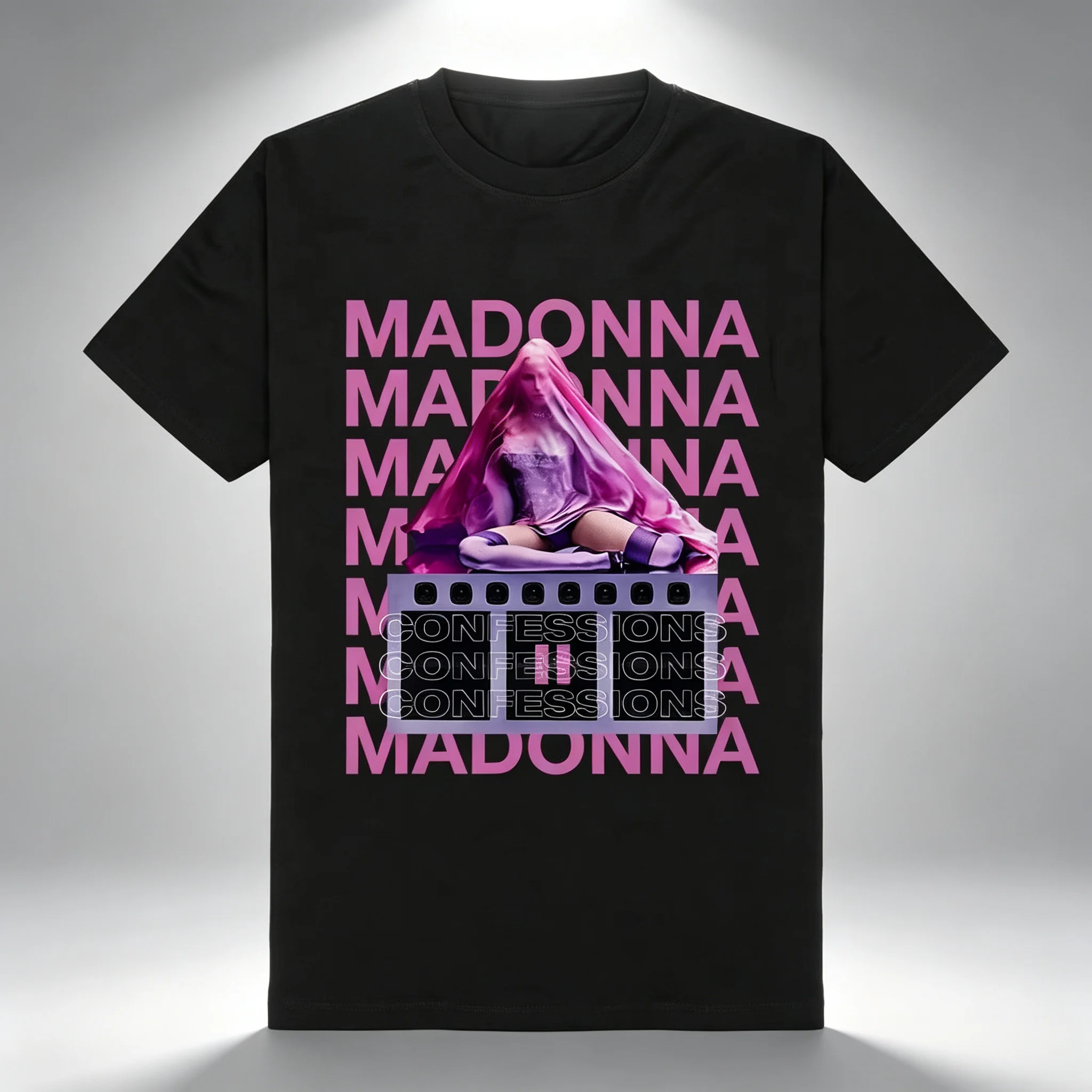 2026 Madonna CONFESSIONS II Printed T-shirt Men Women Summer 100 Cotton Clothing Fashion Oversize Short Sleeved Top Streetwear