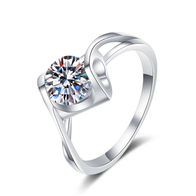 

XDYDiamond Ring925Sterling Silver Female Kiss1Carat Ring Plated Factory Delivery