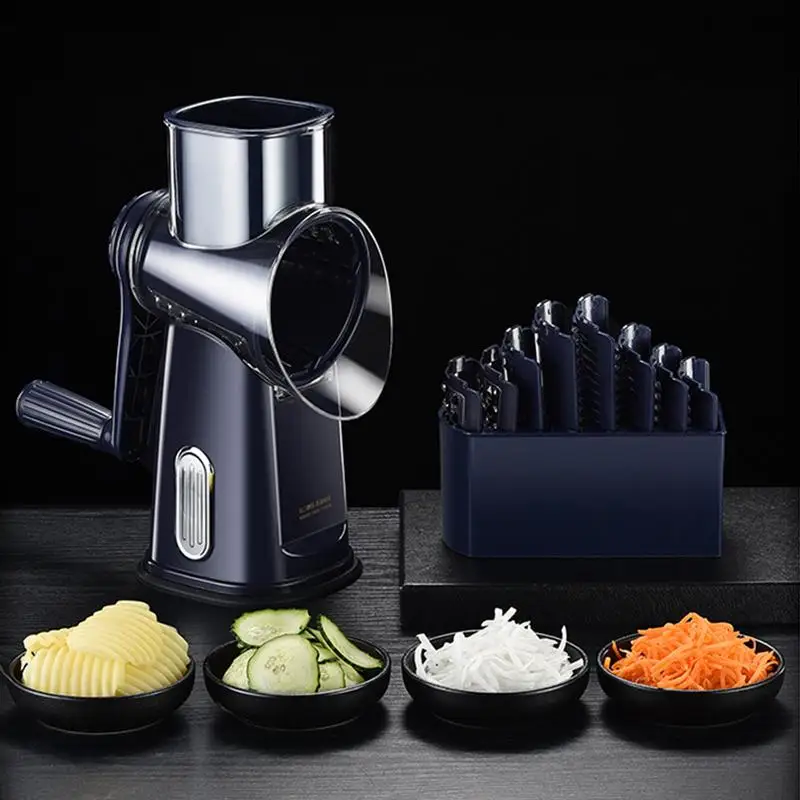 Cheese Grater Hand Crank 5 In 1 Hand Crank Vegetable Slicer Handheld Cheese Grater Efficient Food Slicer For Fruit Carrot