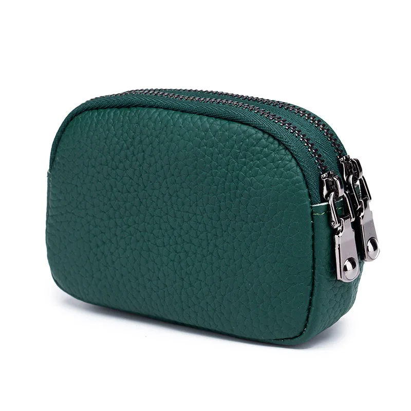 Small Leather Coin Purse Cute Female Money Bag Double Zipper New Mini Coin Purse Wallets for Women Ladies Purse Wallet