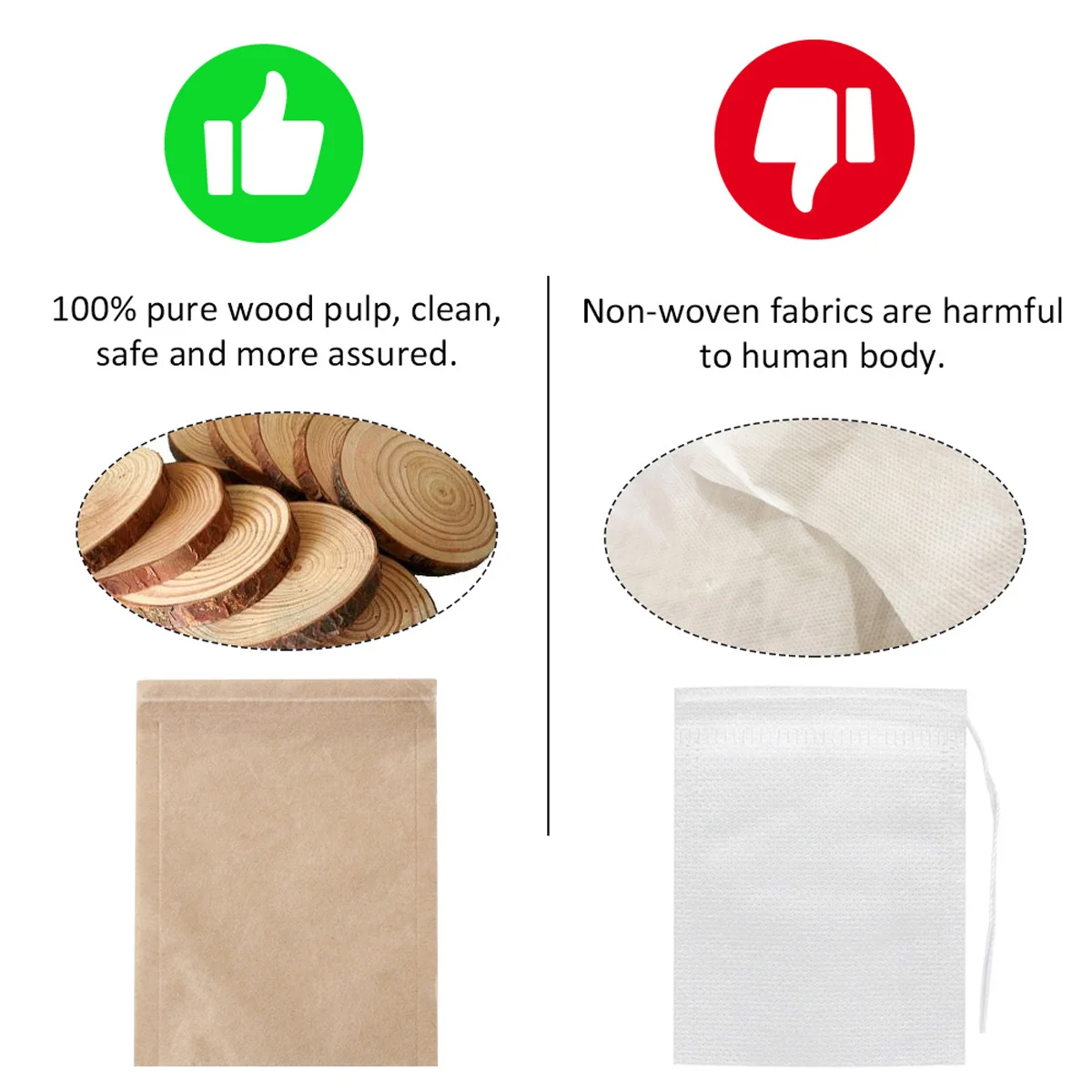 

300Pcs Disposable Tea Bags Thickened Filter Bags Heat Resistant Easy Use Loose Tea Coffee Spice Herbal Medicine Packaging